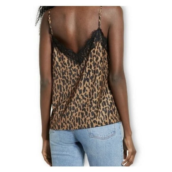 BP Women's Lace Trim Satin Camisole Top In Tan Dale Dashed Spots Small MSRP $39 - Picture 4 of 5